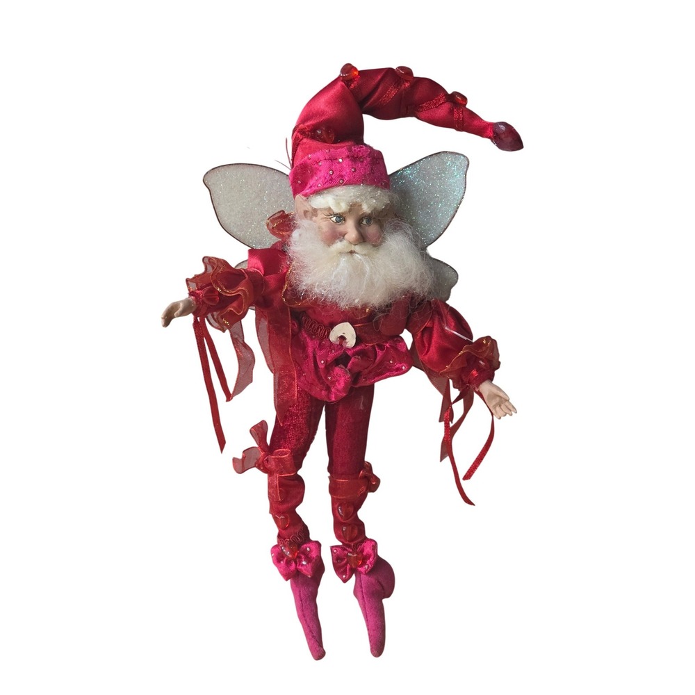 Mark Roberts Christmas Fairy Elf Red Velvet Glitter Wings‎ Limited Edition Doll